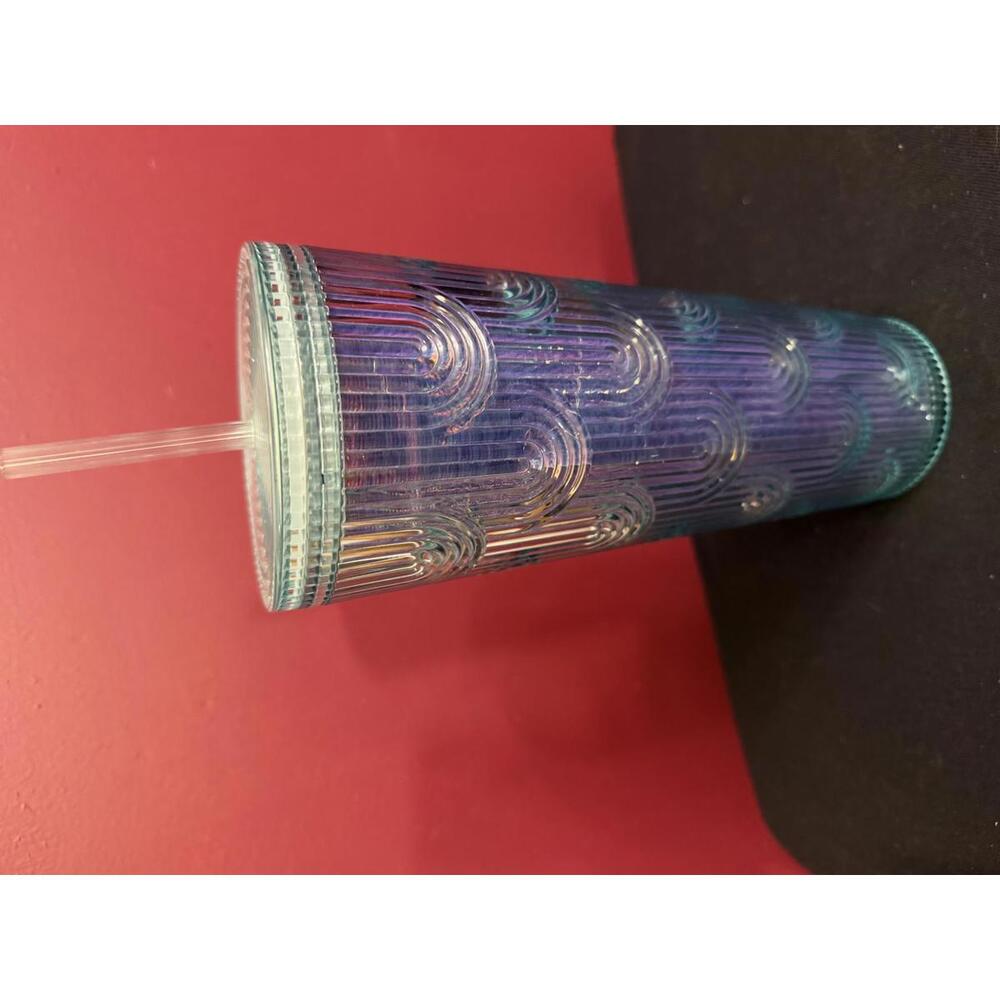 Starbucks Iridescent Mermaid Scale 2022 Cold Cup Tumbler w/ Straw‎ 24oz